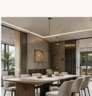 Illustrative contemporary dining interior