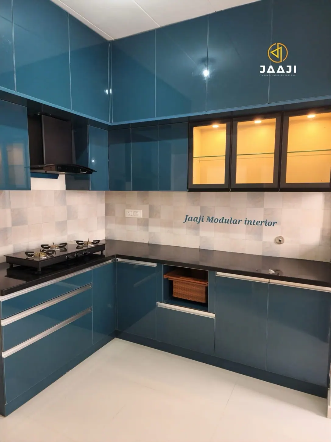 Deep Blue Modular Kitchen